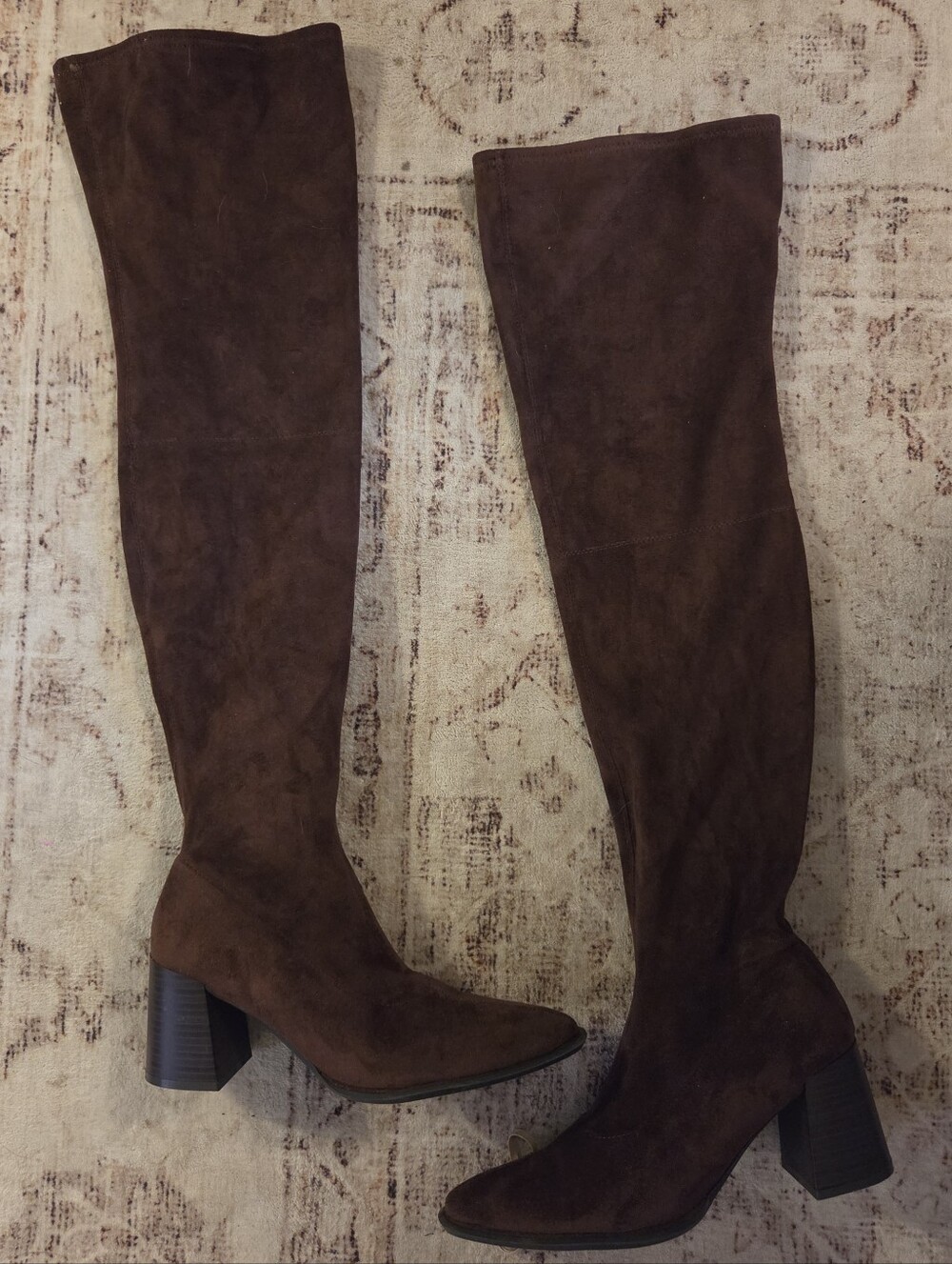 Women’s Tall Suede Block Heel Boots - Brown